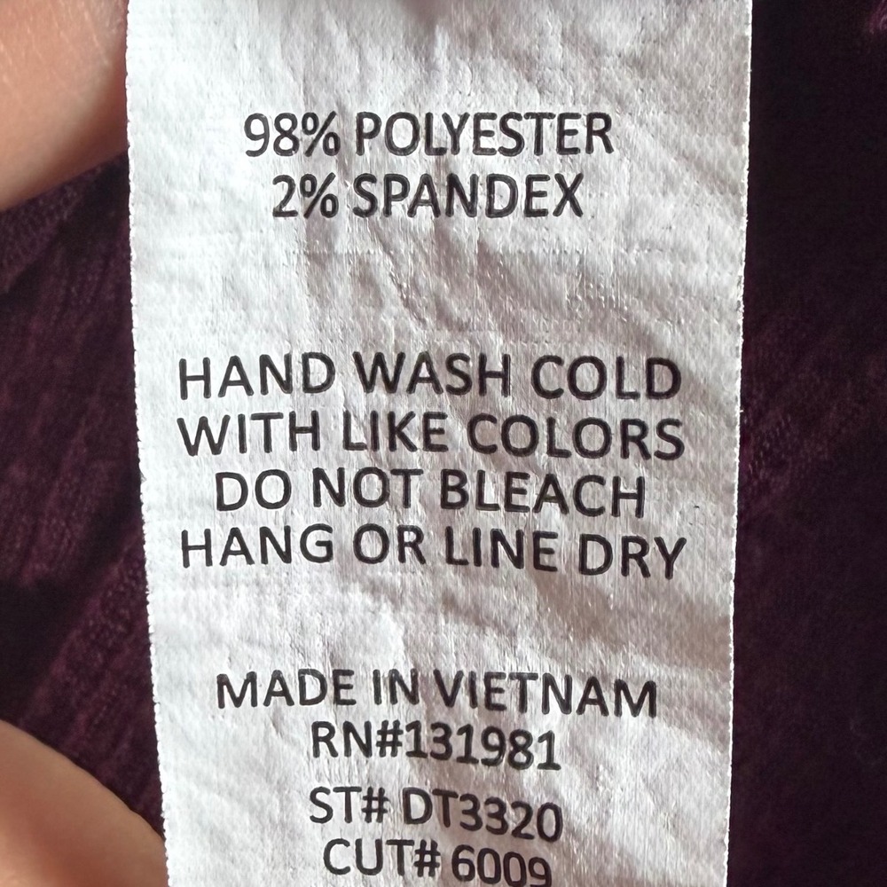 NAÏF Burgundy Square Neck Button Detail Top XL Cottagecore Minimalist Blouse - Picture 6 of 6